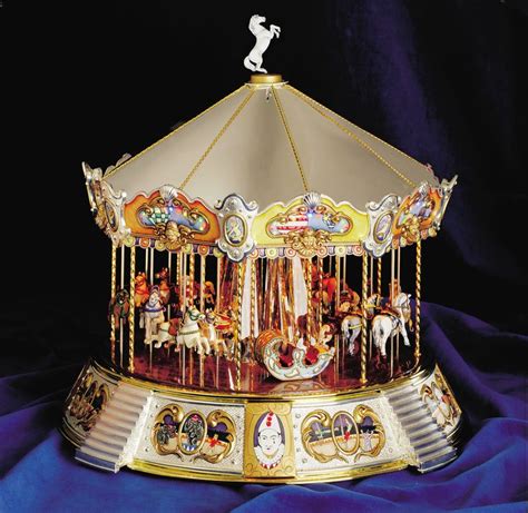 metal carousel music box|old carousel music box.